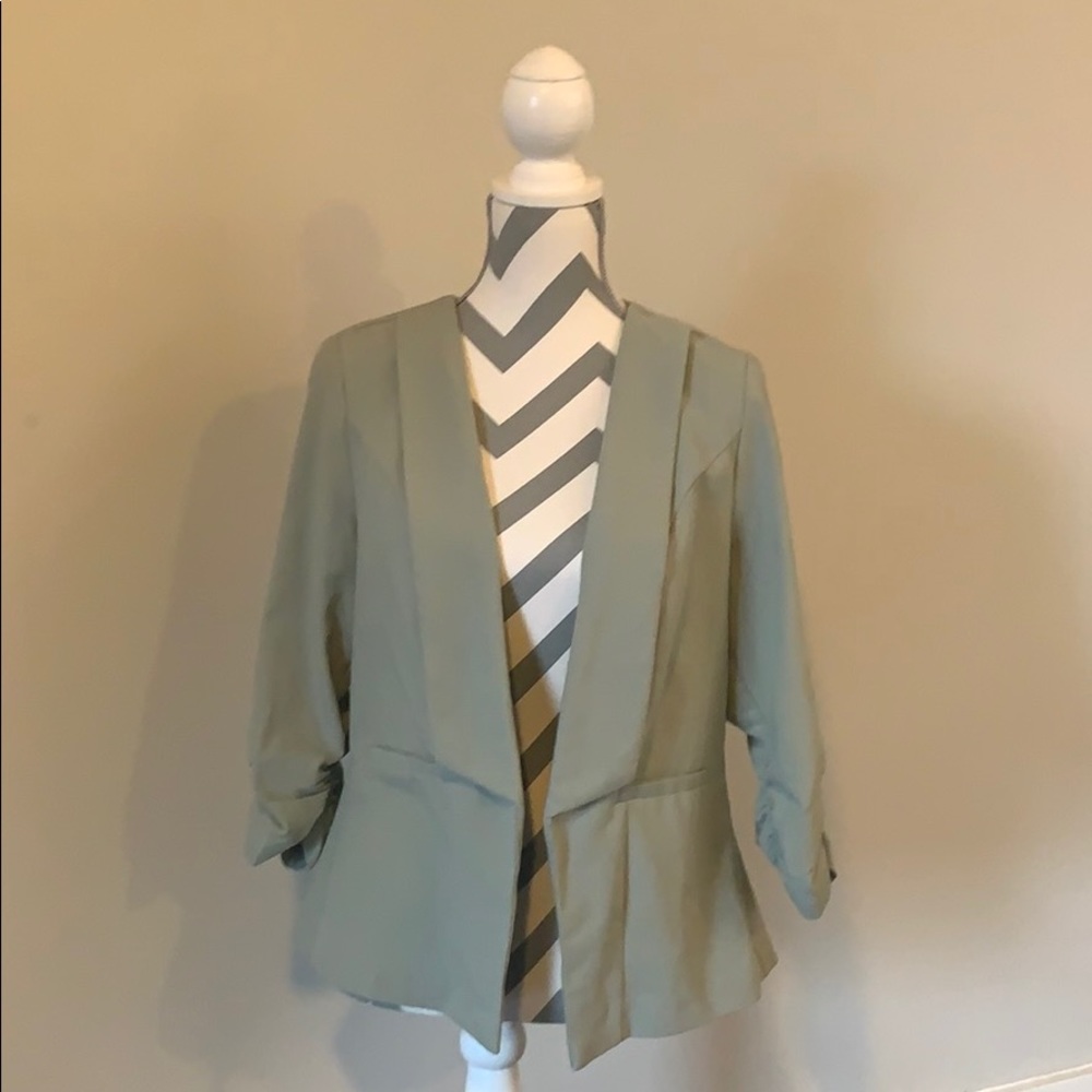Mint green 3/4 length blazer